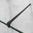 AICA SANITAIRE - Paroi de douche 80x200cm avec barre de fixation noire 140cm en carré, paroi de douche à l'italienne en 8mm verre anticalcaire style moderne - vignette