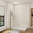 AICA SANITAIRE - Paroi de douche 60x200cm avec barre de fixation au plafond 90-150cm, profilé en chromé, AICA paroi de douche à l'italienne en 8mm verre anticalcaire et securit - vignette