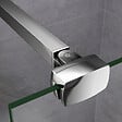 AICA SANITAIRE - Paroi de douche 110x200cm avec barre de fixation 90cm pince renforcée, AICA paroi de douche à l'italienne en 8mm verre bande centrale dépoli - vignette