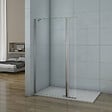 AICA SANITAIRE - Paroi de douche 50+30x200cm avec barre de fixation d'angle 45cm, verre 8mm anticalcaire, AICA paroi de douche à l'italienne avec retour pivotant 30cm - vignette
