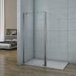 AICA SANITAIRE - Paroi de douche 50+30x200cm avec barre de fixation d'angle 45cm, verre 8mm anticalcaire, AICA paroi de douche à l'italienne avec retour pivotant 30cm - vignette
