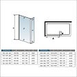 AICA SANITAIRE - Paroi de douche 50+30x200cm avec barre de fixation d'angle 45cm, verre 8mm anticalcaire, AICA paroi de douche à l'italienne avec retour pivotant 30cm - vignette