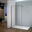 AICA SANITAIRE - Paroi de douche 60x200cm avec barre de fixation 140cm recoupable, profilé en chromé, AICA paroi de douche à l'italienne en 8mm verre anticalcaire et securit - vignette