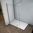 AICA SANITAIRE - Paroi de douche 60x200cm avec barre de fixation 140cm recoupable, profilé en chromé, AICA paroi de douche à l'italienne en 8mm verre anticalcaire et securit - vignette