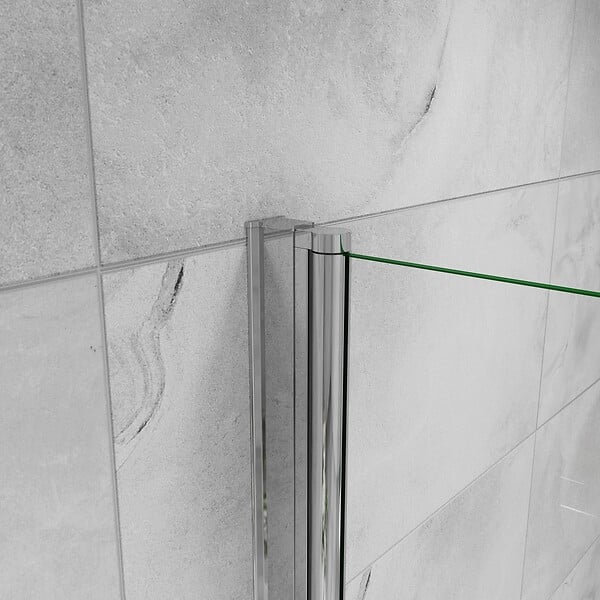 AICA SANITAIRE - Paroi de douche italienne pivotante 55x200cm, AICA paroi de douche retour pivotant mural en verre 6mm anticalcaire, profilé chromé - large