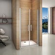 AICA SANITAIRE - Porte de douche battante 85x187cm porte de douche pivotante à 180°, en verre 6mm anticalcaire, installation en niche - vignette
