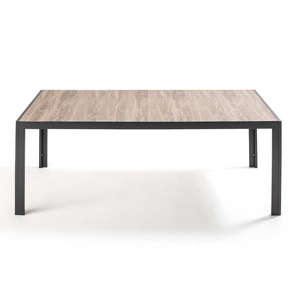 OVIALA - Table de jardin structure aluminium et céramique aspect bois - Tivoli - large