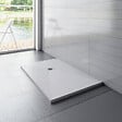 AICA SANITAIRE - Receveur de douche 140x90cm avec une grille en ABS, AICA bac à douche rectangulaire, Extra-plat, blanc, anti-dérapant - vignette