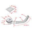 AICA SANITAIRE - Receveur de douche 140x90cm avec une grille en ABS, AICA bac à douche rectangulaire, Extra-plat, blanc, anti-dérapant - vignette