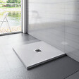 AICA SANITAIRE - Receveur de douche 80x80cm avec une grille en Inox, AICA bac à douche carré, Extra-plat, blanc, anti-dérapant - vignette