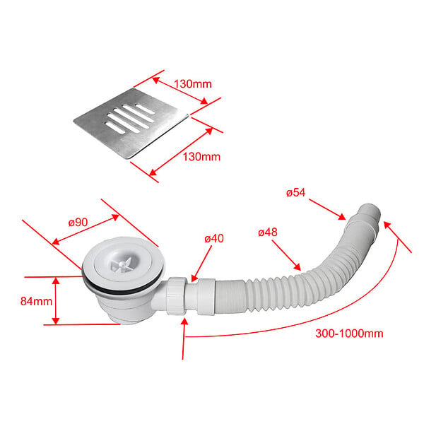 AICA SANITAIRE - Receveur de douche 80x80cm avec une grille en Inox, AICA bac à douche carré, Extra-plat, blanc, anti-dérapant - large