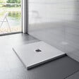 AICA SANITAIRE - Receveur de douche 90x90cm avec une grille en Inox, AICA bac à douche carré, Extra-plat, blanc, anti-dérapant - vignette