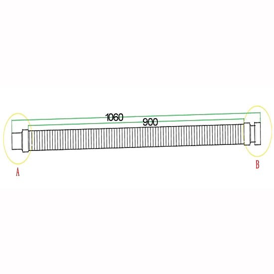 AICA SANITAIRE - AICA Tuyau de bonde 90cm, siphon pour bonde de receveur, tuyau flexible - large