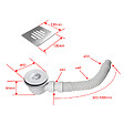 AICA SANITAIRE - Receveur de douche 120x90cm avec une grille en Inox, AICA bac à douche rectangulaire, Extra-plat, blanc, anti-dérapant - vignette