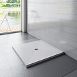 AICA SANITAIRE - Receveur de douche 90x90cm avec une grille en ABS, AICA bac à douche carré, Extra-plat, blanc, anti-dérapant - vignette