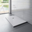 AICA SANITAIRE - Receveur de douche 100x90cm avec une grille en ABS, AICA bac à douche rectangulaire, Extra-plat, blanc, anti-dérapant - vignette