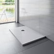 AICA SANITAIRE - Receveur de douche 100x90cm avec une grille en Inox, AICA bac à douche rectangulaire, Extra-plat, blanc, anti-dérapant - vignette
