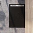 AICA SANITAIRE - Receveur de douche 100x80cm Extra-plat bac à douche noir, avec grille en inox et bonde de série - vignette