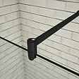 AICA SANITAIRE - Paroi de douche 70x200cm avec barre de fixation 70-120cm en cylindrique, profilé noir mat, AICA paroi de douche à l'italienne en 8mm verre securit anticalcaire - vignette