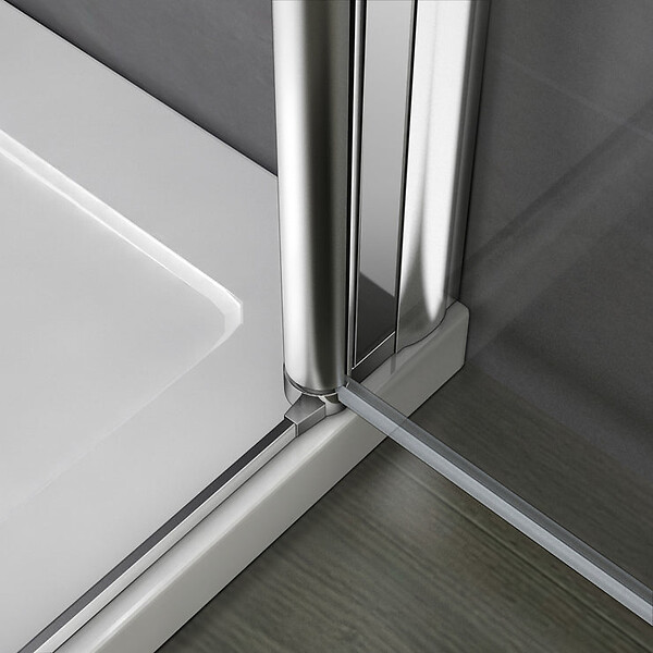 AICA SANITAIRE - Porte de douche battante 100x197cm porte de douche pivotante à 180°, en verre 6mm anticalcaire, installation en niche - large