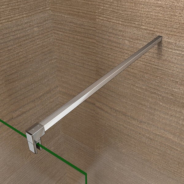 AICA SANITAIRE - Paroi de douche avec retour pivotant 120+40x200cm, charnières, AICA paroi de douche à l'italienne en verre anticalcaire avec barre de fixation 90cm en carré - large