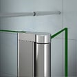 AICA SANITAIRE - Paroi de douche 90+30x200cm avec barre de fixation 70-120cm en cylindrique, verre 8mm anticalcaire, AICA paroi de douche à l'italienne avec retour pivotant 30cm - vignette