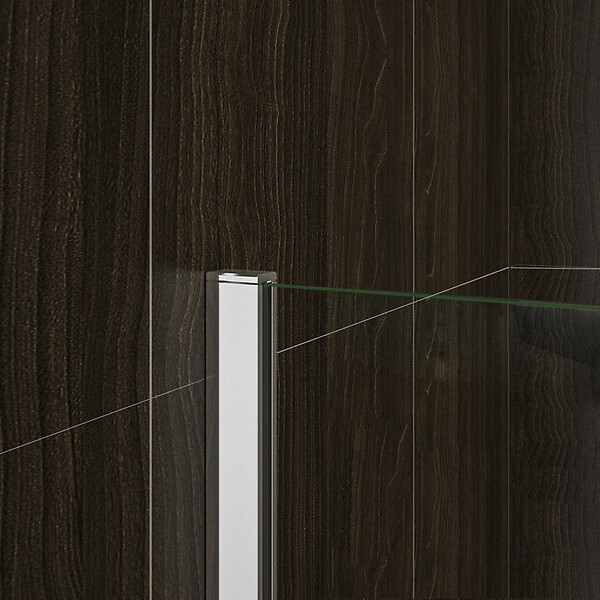 AICA SANITAIRE - Paroi de douche 110+30x200cm avec barre de fixation 140cm en carré, verre 8mm anticalcaire, AICA paroi de douche à l'italienne avec retour pivotant 30cm - large