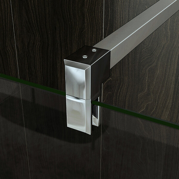 AICA SANITAIRE - Paroi de douche 110+30x200cm avec barre de fixation 140cm en carré, verre 8mm anticalcaire, AICA paroi de douche à l'italienne avec retour pivotant 30cm - large