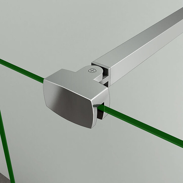 AICA SANITAIRE - Paroi de douche sablé 140x200cm avec barre de fixation 90cm Pince renforcée, paroi de douche à l'italienne en 8mm verre dépoli et anticalcaire - large