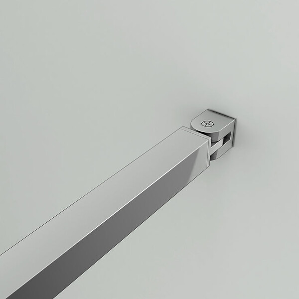AICA SANITAIRE - Paroi de douche sablé 140x200cm avec barre de fixation 90cm Pince renforcée, paroi de douche à l'italienne en 8mm verre dépoli et anticalcaire - large