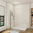 AICA SANITAIRE - Paroi de douche 30x200cm avec barre de fixation au plafond 90-150cm, profilé en chromé, AICA paroi de douche à l'italienne en 8mm verre anticalcaire et securit - vignette