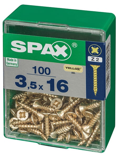 SPAXFRANCE - SPAX TF PZ 3.5x16 YELLOX 100 PC - large