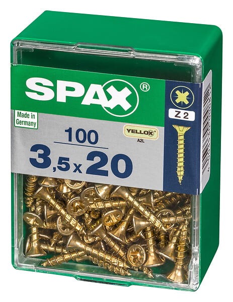 SPAXFRANCE - SPAX TF PZ 3.5x20 YELLOX 100 PC - large