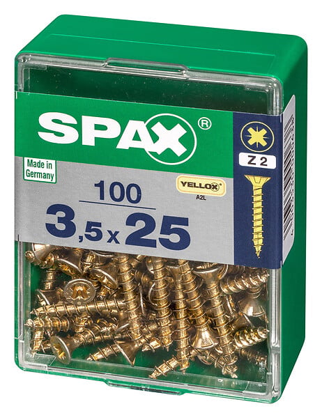 SPAXFRANCE - SPAX TF PZ 3.5x25 YELLOX 100 PC - large