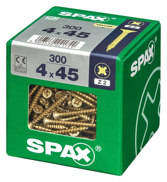 SPAXFRANCE - SPAX TF PZ 4x45 YELLOX 300 PC - large