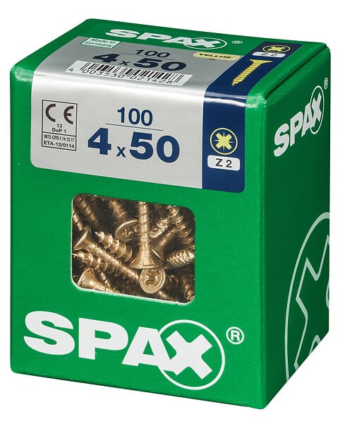 SPAXFRANCE - SPAX TF PZ 4x50 YELLOX 100 PC - large