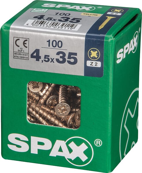 SPAXFRANCE - SPAX TF PZ 4.5x35 YELLOX 100 PC - large