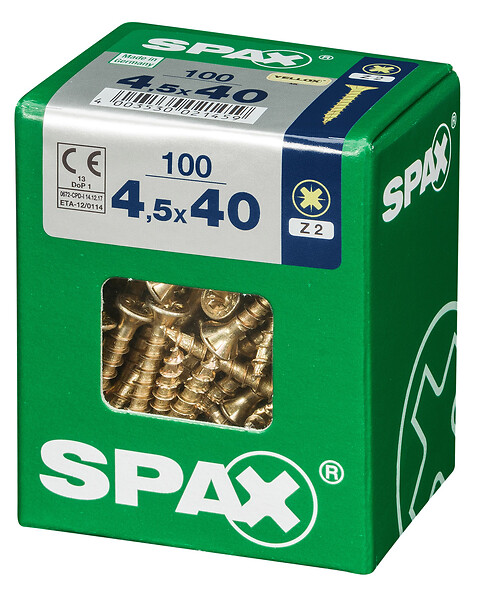 SPAXFRANCE - SPAX TF PZ 4.5x40 YELLOX 100 PC - large