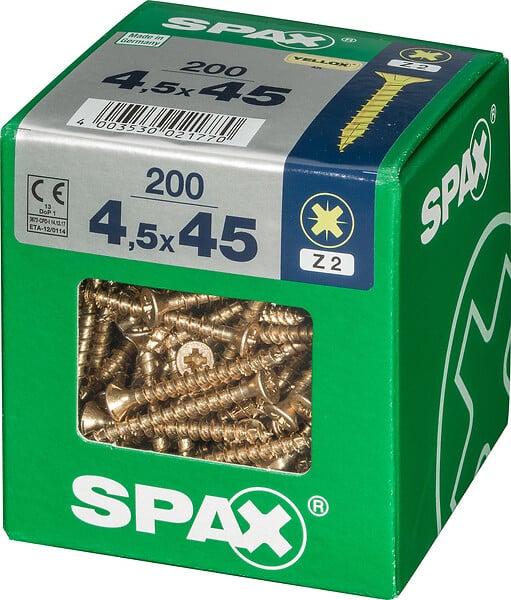 SPAXFRANCE - SPAX TF PZ 4.5x45 YELLOX 200 PC - large