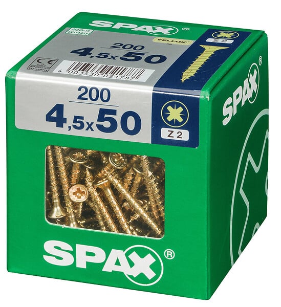 SPAXFRANCE - SPAX TF PZ 4.5x50 YELLOX 200 PC - large