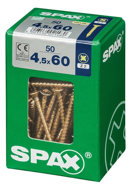 SPAXFRANCE - SPAX TF PZ 4.5x60 YELLOX 50 PC - large