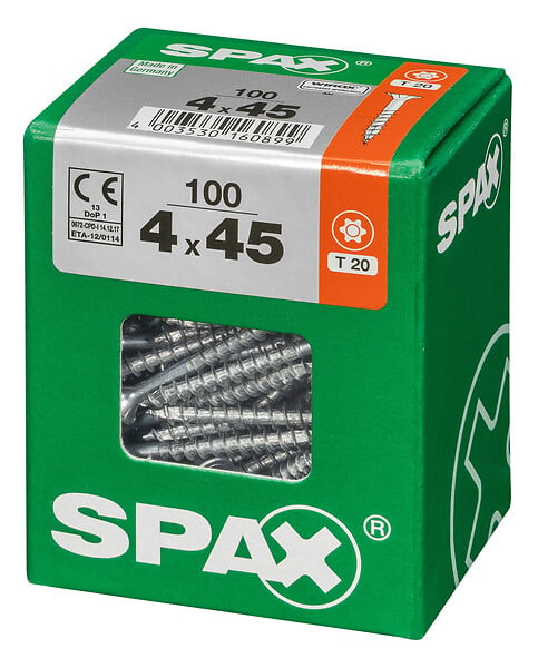 SPAXFRANCE - SPAX TF TX 4x45 WIROX 100 PC - large