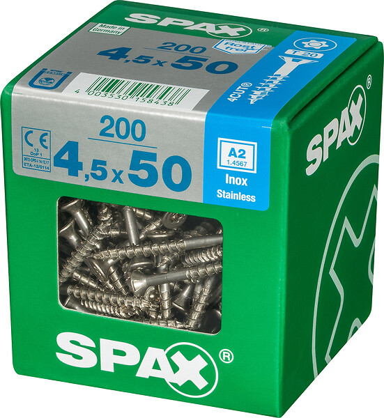 SPAXFRANCE - SPAX INOX TF 4.5x50 TX 200 PC - large