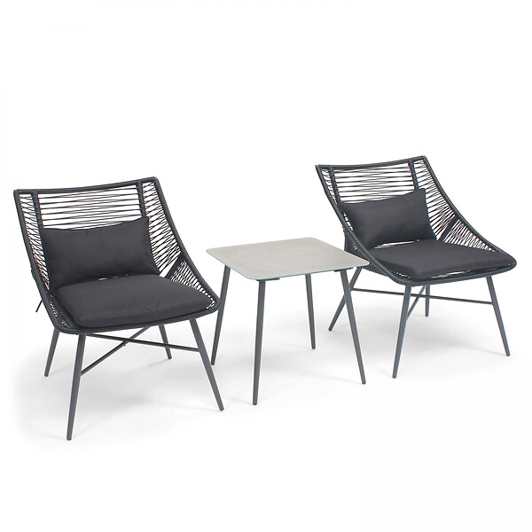 OVIALA - Grande table basse de jardin en acier gris - Costa Rica - large