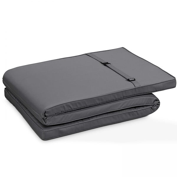 OVIALA - Lot de 2 coussins bain de soleil polyester gris 186 x 53 x 5 cm - Picchu - large