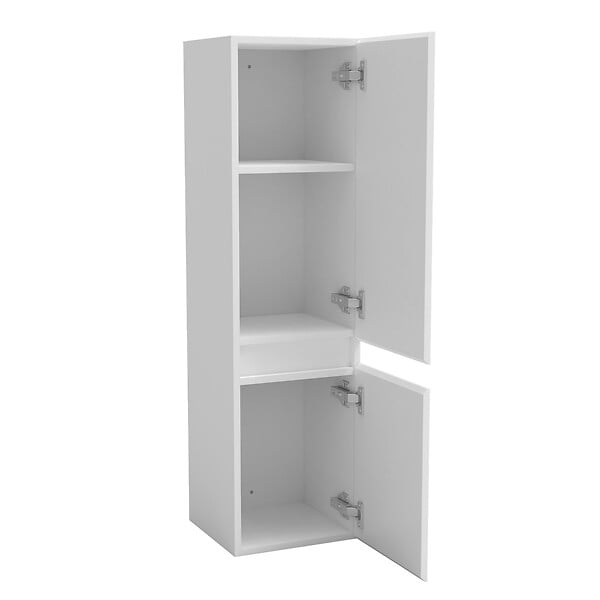 AICA SANITAIRE - Ensemble de meuble de salle de bain blanc clair 59cm+Vasque+Miroir+Colonne meuble salle de bain-Armoire de rangement-Meubles-lavabos - large