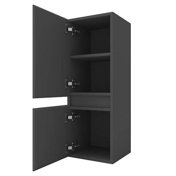 AICA SANITAIRE - Ensemble de meuble de salle de bain anthracite 99cm+Vasque+Miroir+Colonne meuble salle de bain-Armoire de rangement-Meubles-lavabos - large