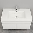 AICA SANITAIRE - Ensemble de meuble de salle de bain blanc clair 79.5cm+Vasque+Miroir+Colonne meuble salle de bain-Armoire de rangement-Meubles-lavabos - vignette