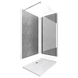 AURLANE - Panneaux Muraux Silver Grey 90+120x210 - Receveur 120x90 - Paroi 8mm Dépolie 120x200 + Bras - vignette