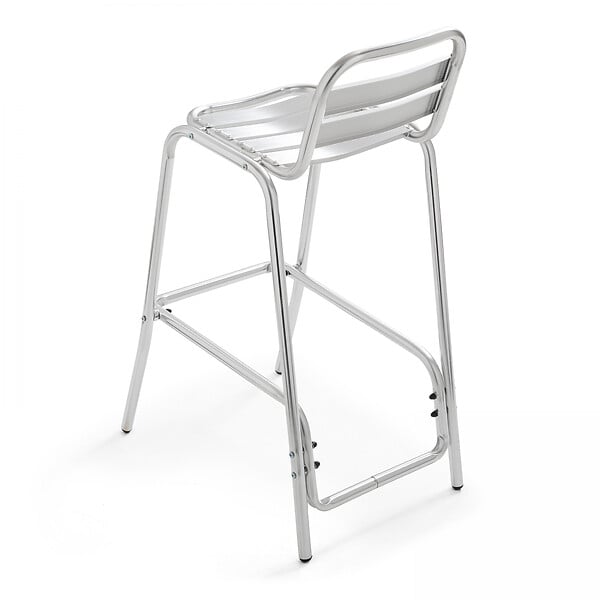 OVIALA - Lot de 4 chaises hautes en aluminium gris - Soho - large